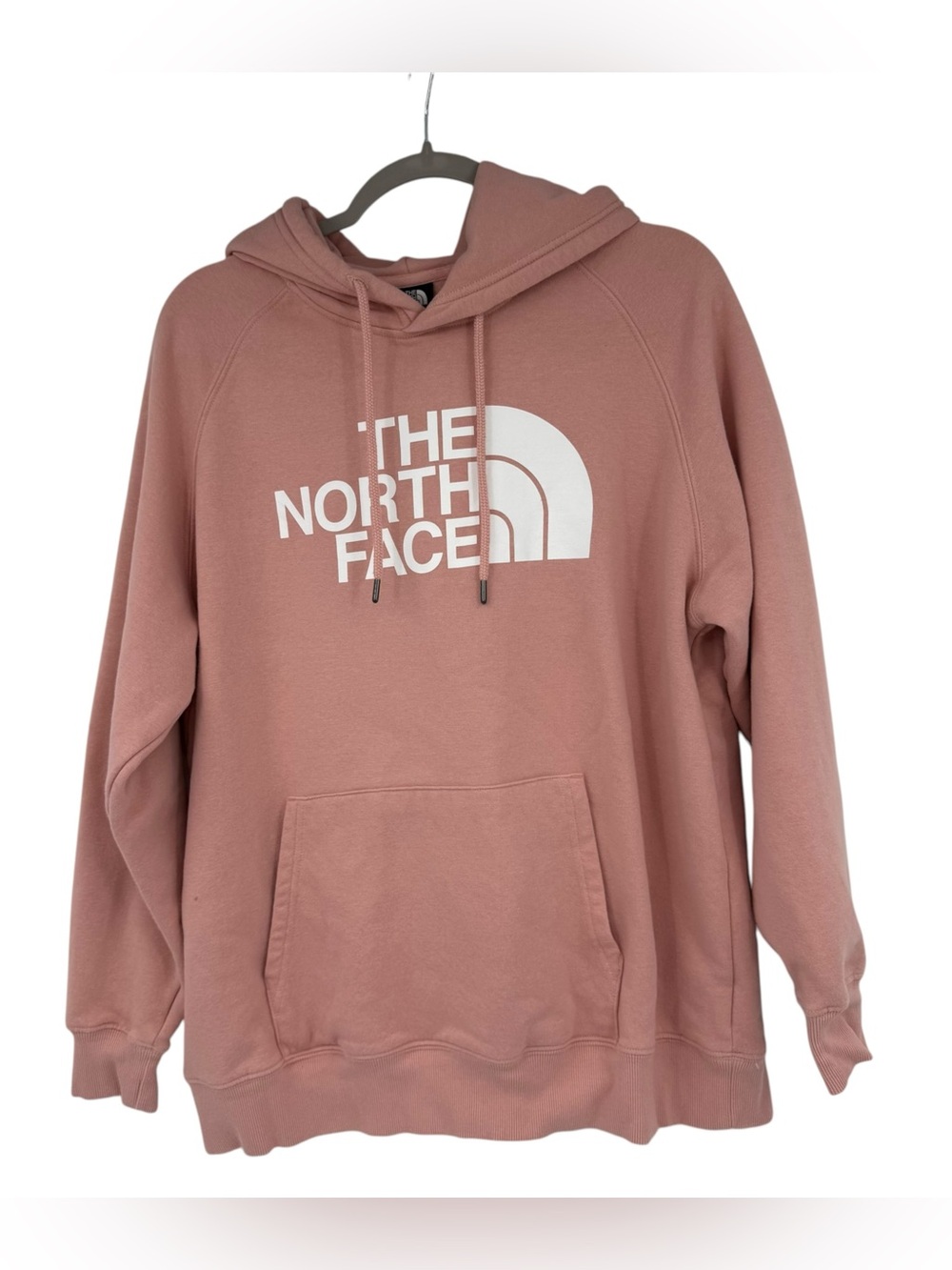 The North Face Hoodie Sweatshirt‎ Womens Size XL Blush Pink Logo Fleece